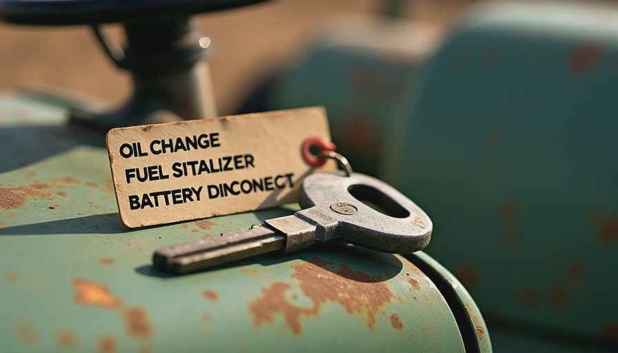 Visual context for winter tractor storage maintenance