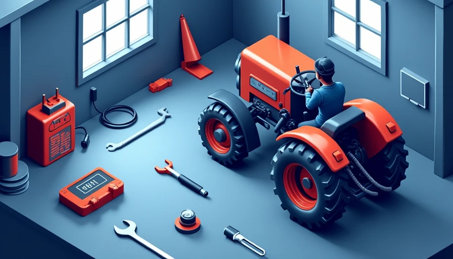 Illustration for tractor battery maintenance tips