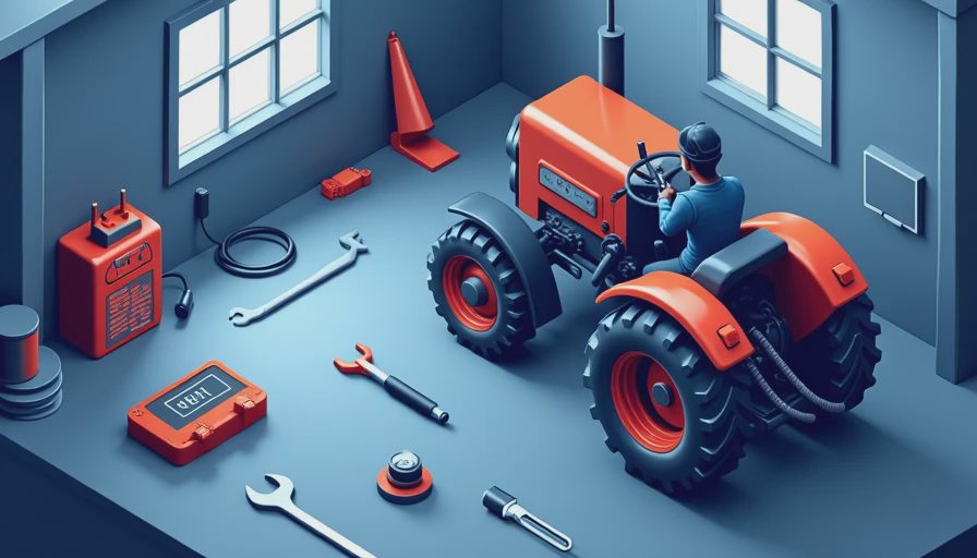 Illustration for tractor battery maintenance tips