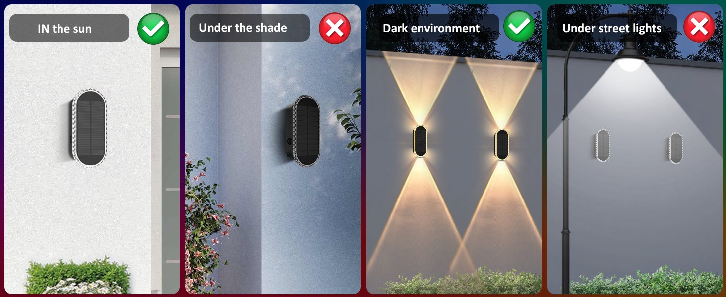 Solar fence lights can not be installed in dark places/solar deck lights can not be near other lighting equipment