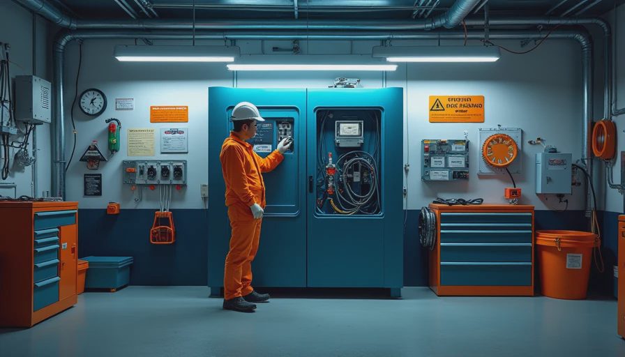 Illustration for electrical safety in automotive garage