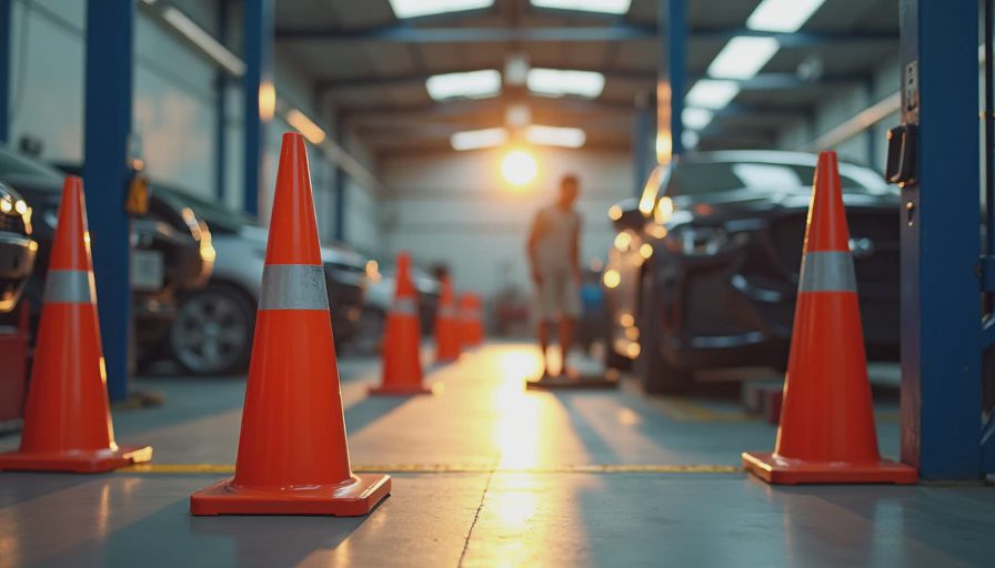 Visual context for safety rules for automotive repair shops