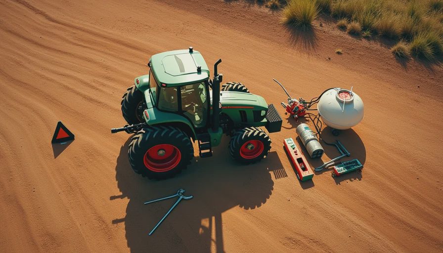Visual context for diesel engine overheating tractor