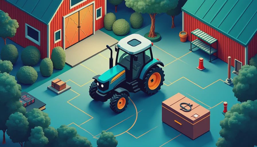 Visual context for tractor battery maintenance storage